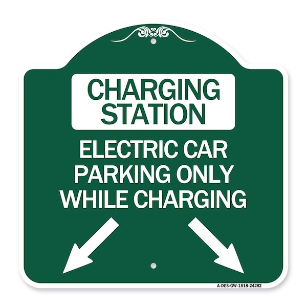 Charging Station Electric Car Parking Only While Charging with Left and Right Down Po, GW-1818-24282
